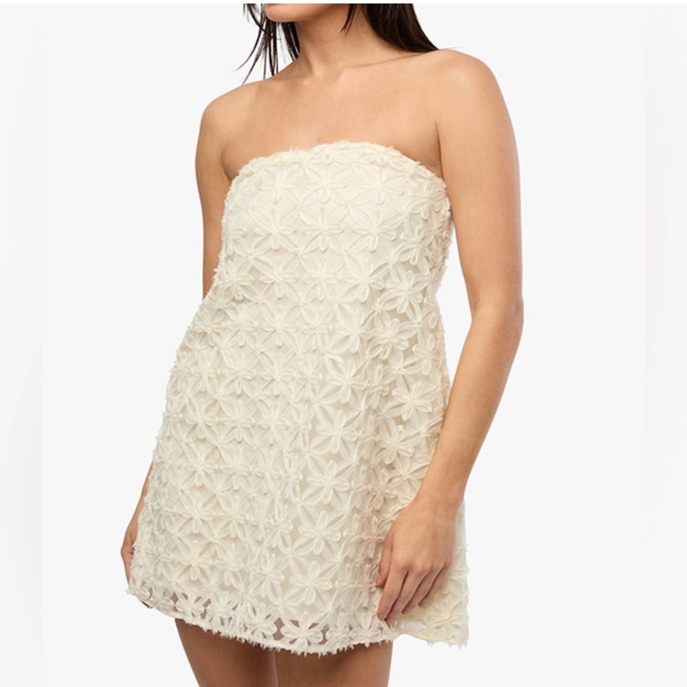 WeWoreWhat Cream Floral Mini Dress